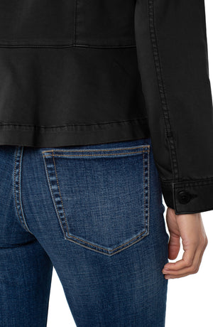 Liverpool Peplum Hem Tracker Jacket - Onyx